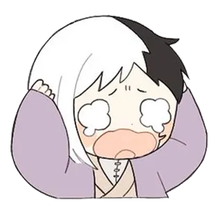 😭 만화, 울음, 슬픈, 애니메이션, 만화, 감정적인 telegram sticker