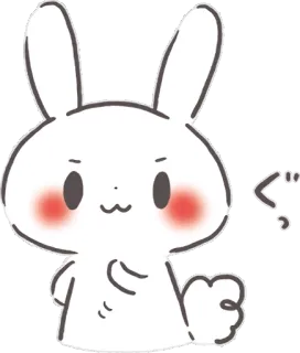 😏 べつに konijn, schattig, japans, dier, konijntje, sticker whatsapp sticker