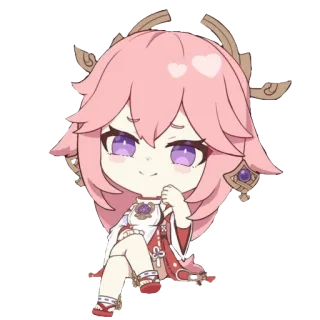 🤫 Yae Miko Genshin Impact Anime, Chibi, Zorro, Genshin Impact, Videojuego, Personaje telegram sticker