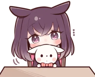 😶 Anime, Mädchen, Süß, Hase, Kawaii, Chibi telegram sticker