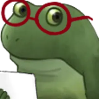 👩‍💼 frog, glasses, reading, smart, animal, cartoon telegram sticker