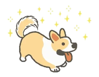 🤩 corgi, hond, dier, glitter, schattig, vrolijk whatsapp sticker