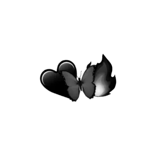 🖤 butterfly, fire, dark, black and white telegram sticker