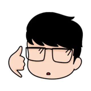 🐼 卡通, 眼镜, 赞, 可爱, 动漫, 漫画, 贴纸 telegram sticker