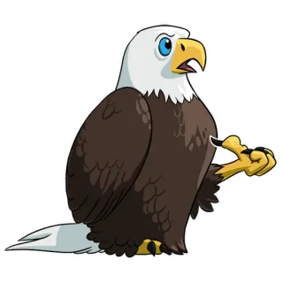 👍 aigle, oiseau, dessin animé, animal telegram sticker