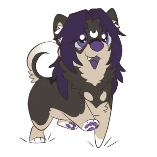 🏃 perro, estilo anime, personaje, lindo, fantasía, peludo telegram sticker
