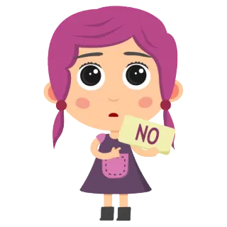 😕 NO Mädchen, Nein, Ablehnung, Negativ, Verweigerung telegram sticker