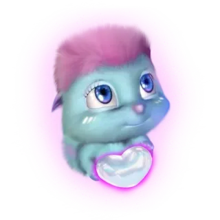 💖 carino, animale, cuore, cartoni animati, blu, rosa whatsapp sticker