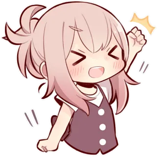 ✊ Anime, Chibi, Cartoni animati, Carino, Ragazza, Felice, Allegro, Kawaii telegram sticker