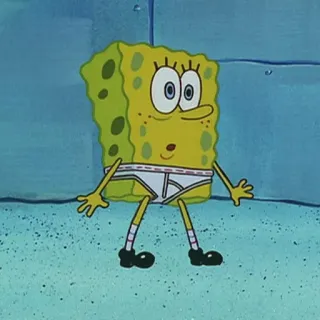 😳 Spongebob Squarepants Мультфильм, Нижнее белье, Спанч Боб, Смешной, Nickelodeon telegram sticker