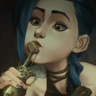 ✖ Jinx Arcane Jinx, Arcane, League of Legends, Videogioco, Personaggio, Cartone animato, Granata telegram sticker