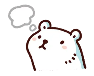 🤔 urso, pensando, fofo, desenho animado, animal, kawaii whatsapp sticker