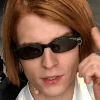 😎 person, sonnenbrille, porträt, mann, junger erwachsener, mode telegram sticker