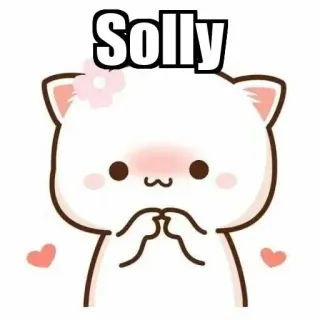 ⚜ Solly chat, mignon, dessin animé, autocollant, pêche, kawaii, animé whatsapp sticker