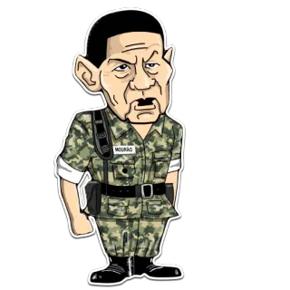 😦 MOURÃO 모라웅, 브라질, 브라질 정치, 캐리커처, 군대 telegram sticker