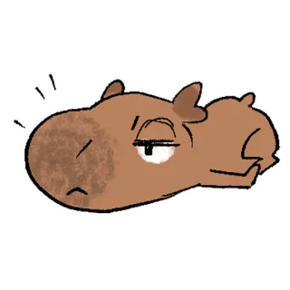 😒 chuột lang nước, động vật, hoạt hình, lười biếng, dễ thương telegram sticker