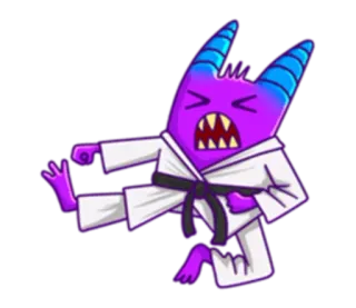 🥋 Kampfsport, Karate, Monster, Cartoon, Figur whatsapp sticker