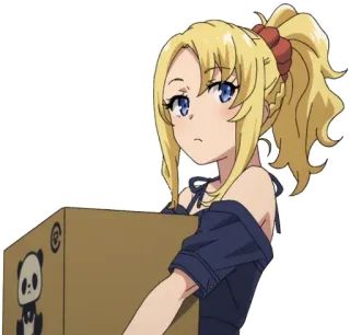 👋 Anime, Ragazza, Panda, Scatola telegram sticker