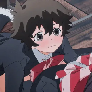 🧳 anime, anak laki-laki, seragam sekolah, imut, tersipu whatsapp sticker