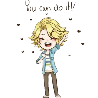 ✊ You can do it!! ánimo, dibujos animados, personaje, motivación telegram sticker