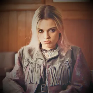 ☹️ Maeve Wiley Sex Education TV, 십대, 여성, 금발, 태도 telegram sticker