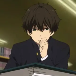 🎷 Houtarou Oreki Hyouka anime, boy, school, uniform, hyouka, oreki telegram sticker