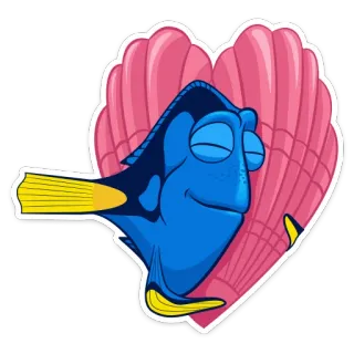 ☺️ Dory Finding Nemo Dory, Finding Nemo, fish, ocean, sea, heart, cartoon telegram sticker