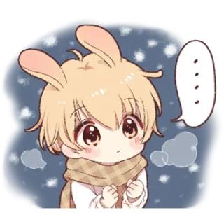 💬 Dibujos animados, Conejo, Anime, Lindo, Chibi, Kawaii telegram sticker