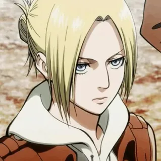😠 Annie Leonhart Attack on Titan Anime, Rubia, Seria, Dibujo animado, Personaje, Mujer telegram sticker
