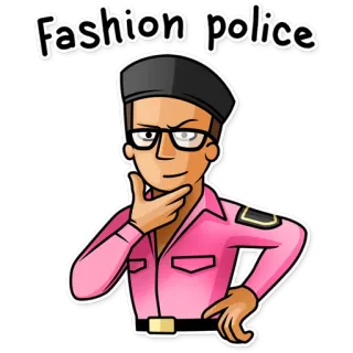 🤔 Fashion police ファッション, 警察, ベレー帽, 警官, 制服 telegram sticker