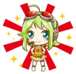 😼 Anime, Chica, Linda, Chibi, Personaje, Aviación, Piloto whatsapp sticker