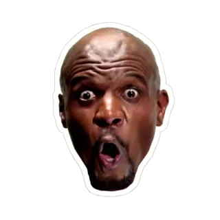 😱 Terry Crews 面白い, リアクション, ミーム, 衝撃, びっくり, 顔 telegram sticker