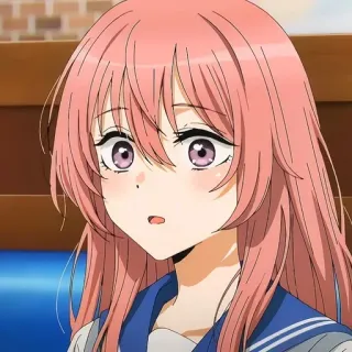 😧 Marin Kitagawa My Dress-Up Darling Anime, Mädchen, Marin Kitagawa, My Dress-Up Darling, pinke Haare telegram sticker
