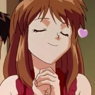 😍 Anime, Chica, Dibujo animado, Sonrisa, Corazón, Mujer telegram sticker