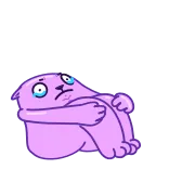 😢 슬픈, 우는, 보라색, 만화, 동물, 캐릭터 telegram sticker