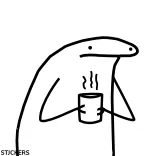 😕 FlorkofCows, coffee, stick figure, simple, cute, relaxing telegram sticker