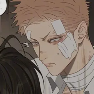 ☁️ herido, anime, manga, vendajes, masculino, triste telegram sticker