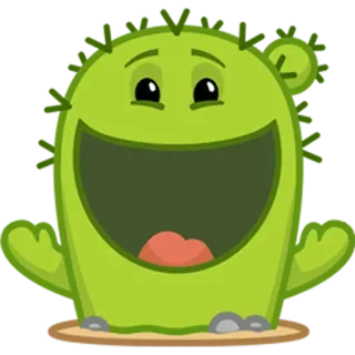 😃 cactus, plante, vert, désert, nature, kawaii, mignon telegram sticker