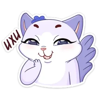 😀 ихи chat, mignon, dessin animé, autocollant, animal, kawaii whatsapp sticker