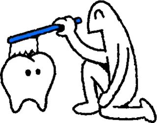 😬 dente, spazzolino, dentale, igiene, salute, cartone animato telegram sticker