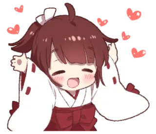 ✨ Anime, Kawaii, Mignon, Manga, Dessin animé, Personnage, Joyeux, Coeurs telegram sticker
