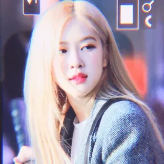 🍭 Rose kpop, cantante, retrato, mujer, pelo rubio, asiática telegram sticker