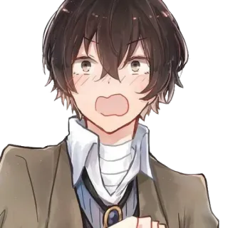 ✨ Dazai Osamu Bungou Stray Dogs Anime, Dibujos animados, Dazai, Bungou Stray Dogs, Masculino, Personaje, Emocional telegram sticker