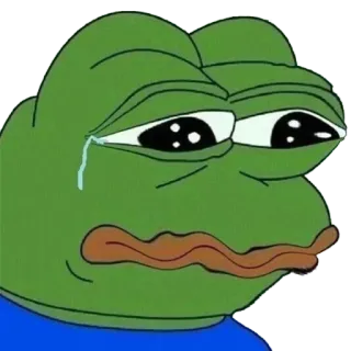 😭 Pepe the Frog Meme, Żaba, Smutny, Internet, Płaczący, Pepe telegram sticker