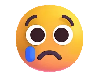 😢 emoji, triste, chorando, rosto, amarelo telegram sticker