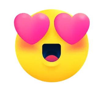 😍 Emoji, Liefde, Hartjesogen, Gezicht, Geel, Romantisch telegram sticker