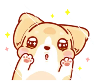 🤩 狗, 小狗, 可爱, 卡通, 动物, 宠物, 星星 telegram sticker
