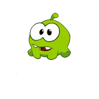 😤 Om Nom Cut the Rope Kreskówka, Postać, Gra wideo, Gra mobilna, Zielony, Słodkie telegram sticker