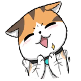👏 кот, милый, мультфильм, наклейка, животное, счастливый telegram sticker
