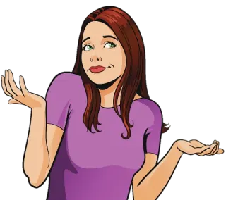 🤷‍♀ femme, haussement d'épaules, incertaine, doute, question telegram sticker